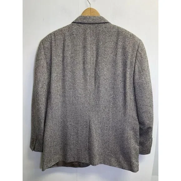 Bert Pulitzer Sport Coat Mens 44S Gray Melange 100% Pure Silk Tweed‎ Blazer